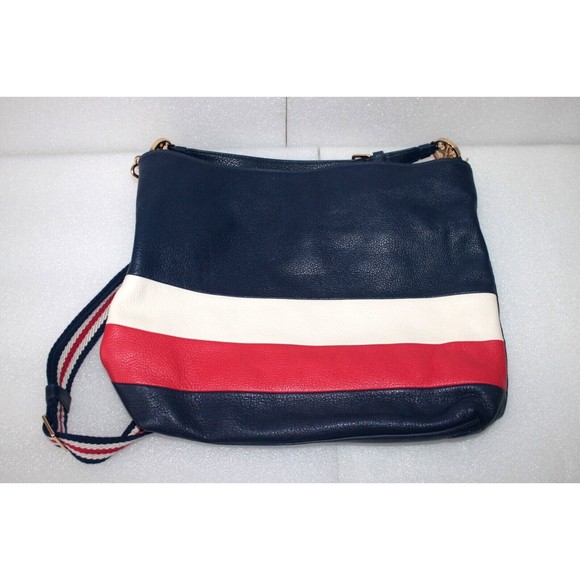Tory Burch New York Red White and Blue Leather Handbag Shoulder and Top Handle - Picture 5 of 5